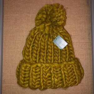 Olive Pom Beanie NWT